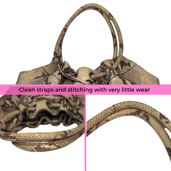 Michael Kors Embossed Snake Large Slouchy Hobo Bag EUC - Picture 10 of 13